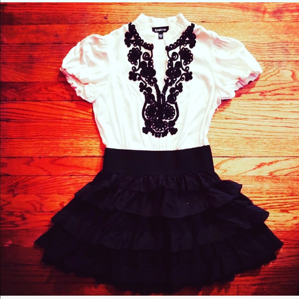 Embroidered and Lace Ruffled Dress